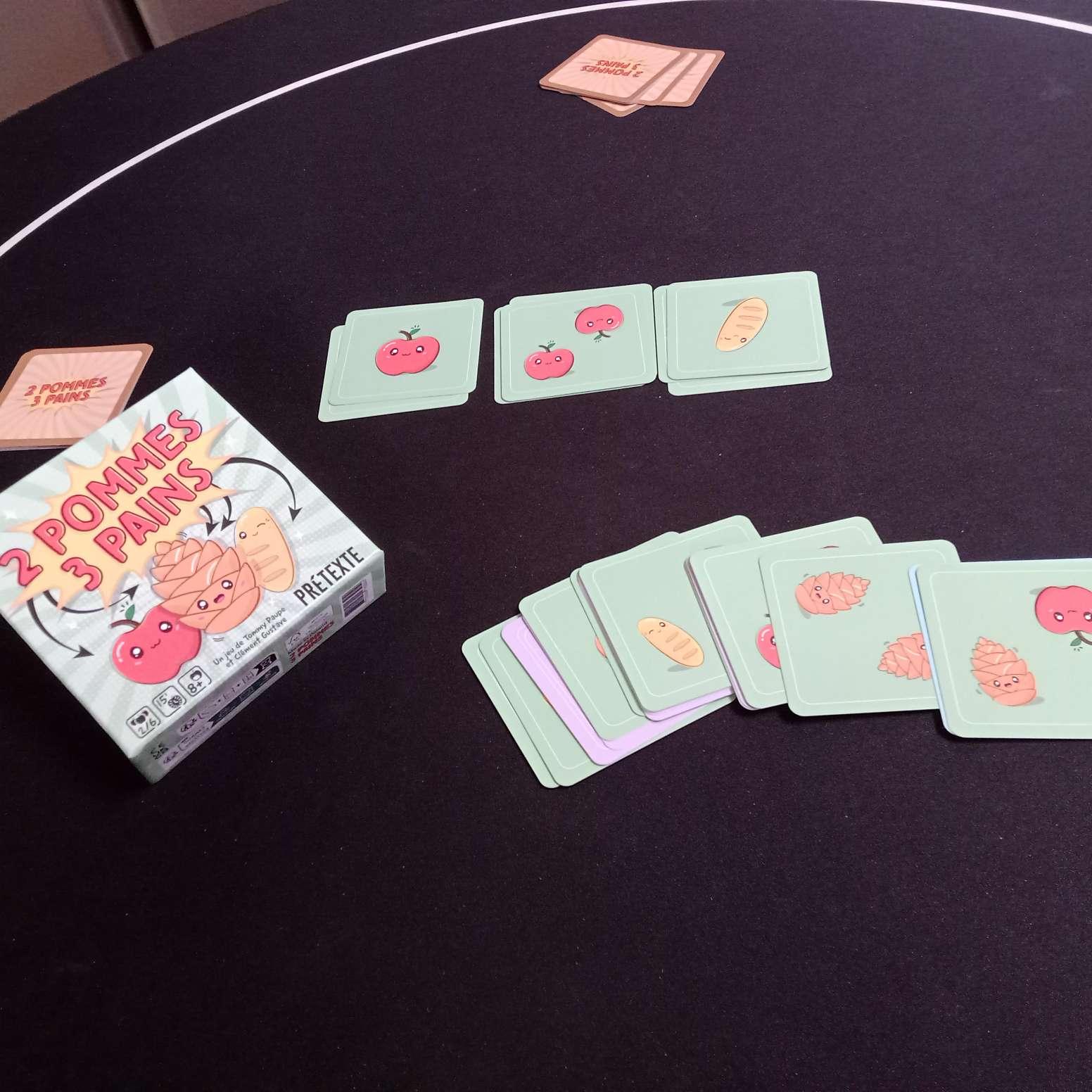 avis jeu 2 pommes 3 pains, une partie une photo une phrase